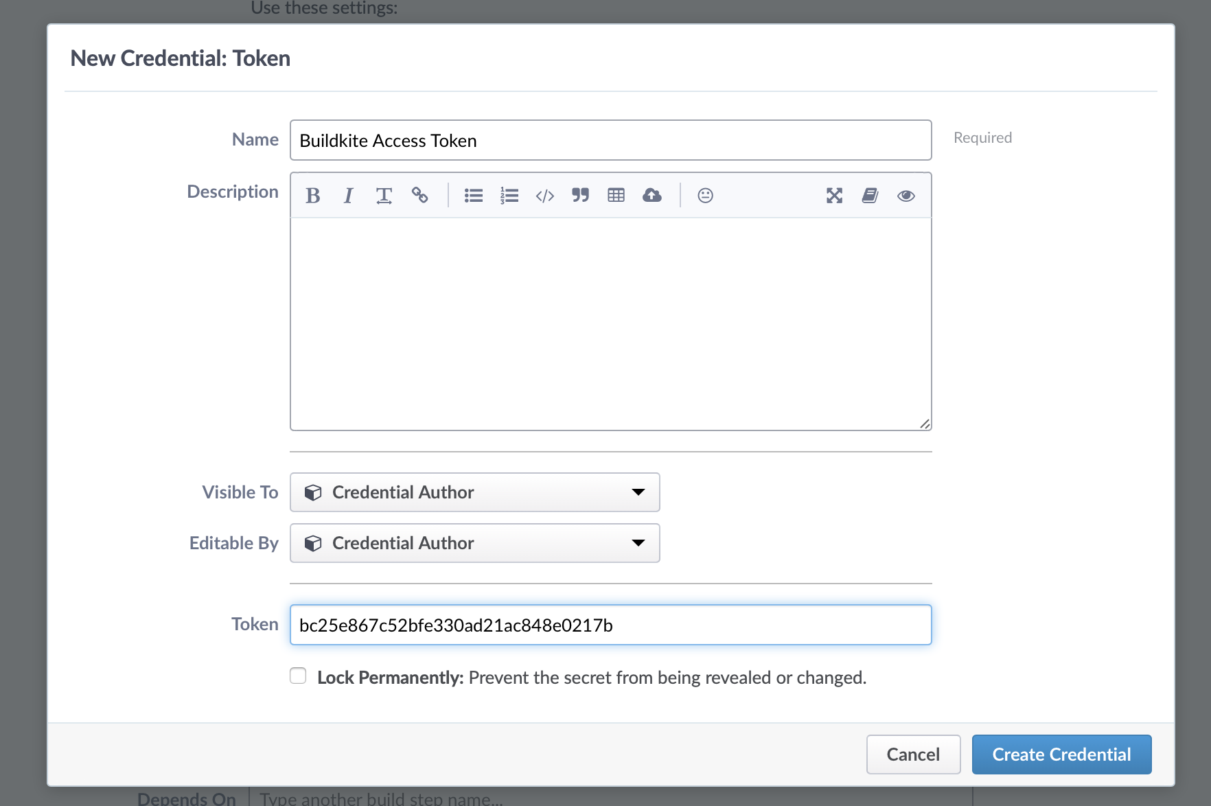 Creating a new Credential in Phabricator