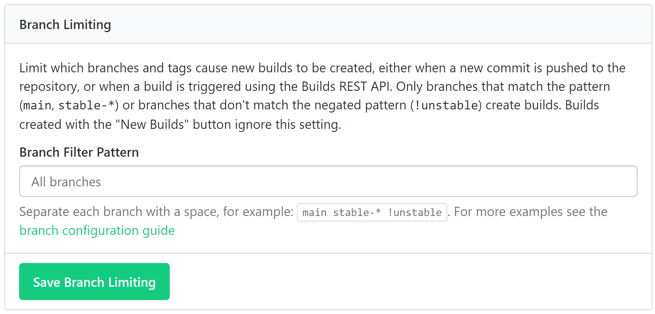 Pipeline-level branch filtering